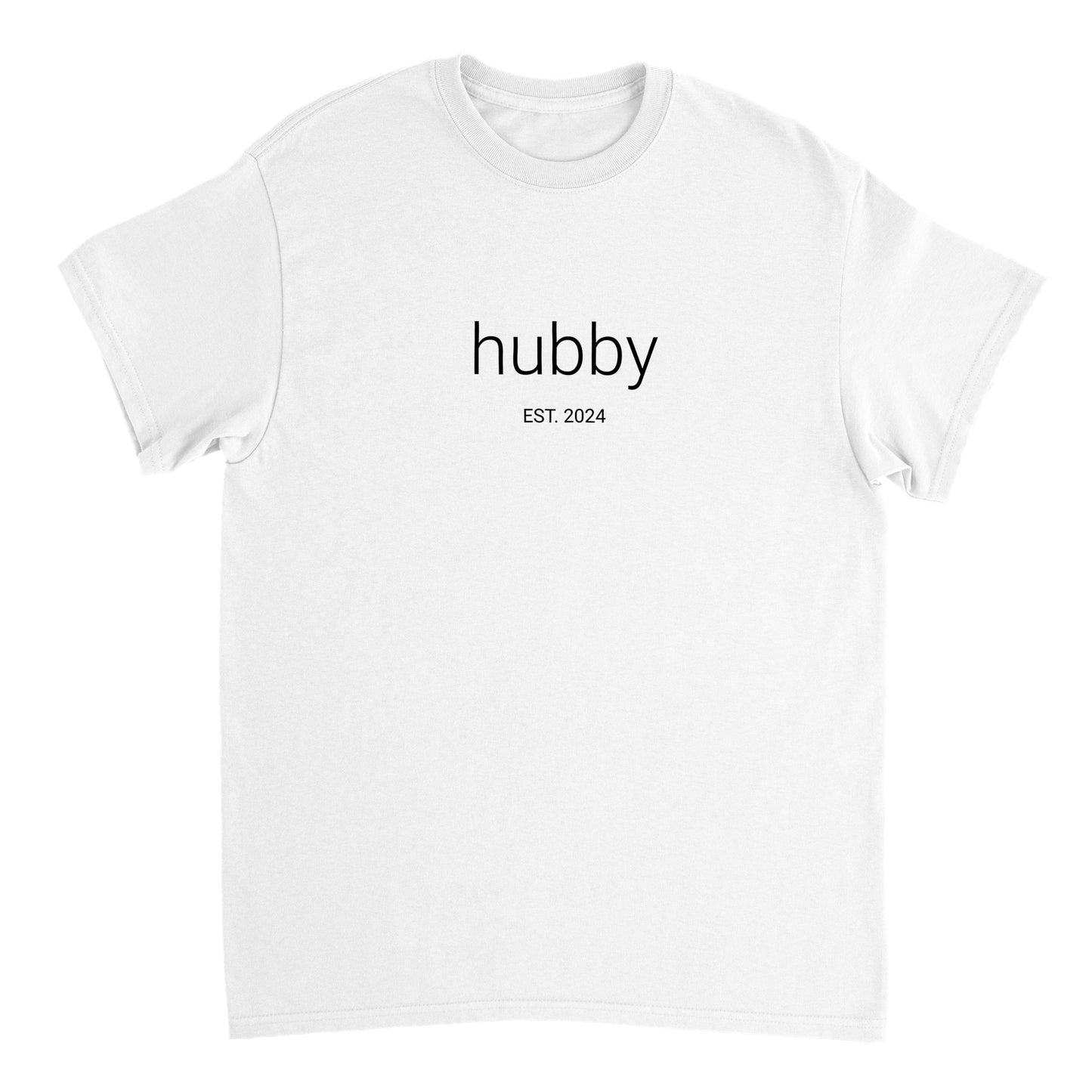 Kjærestepar T-skjorte - "Hubby est. 2024"