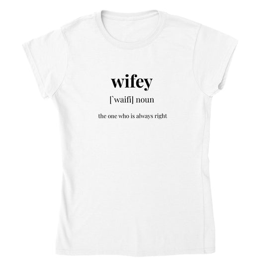 Bruden T-skjorte - "Wifey" noun