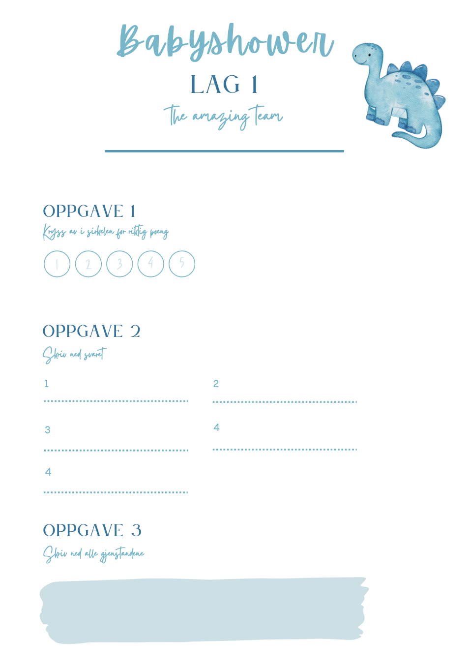 Babyshower Battle – 3 Aktiviteter - Blå