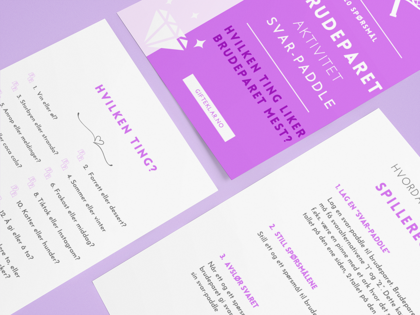 Bryllupsleker E-kort - "Svar-paddle"