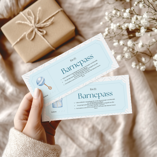 Printbare kuponger - Barnepass - Blå