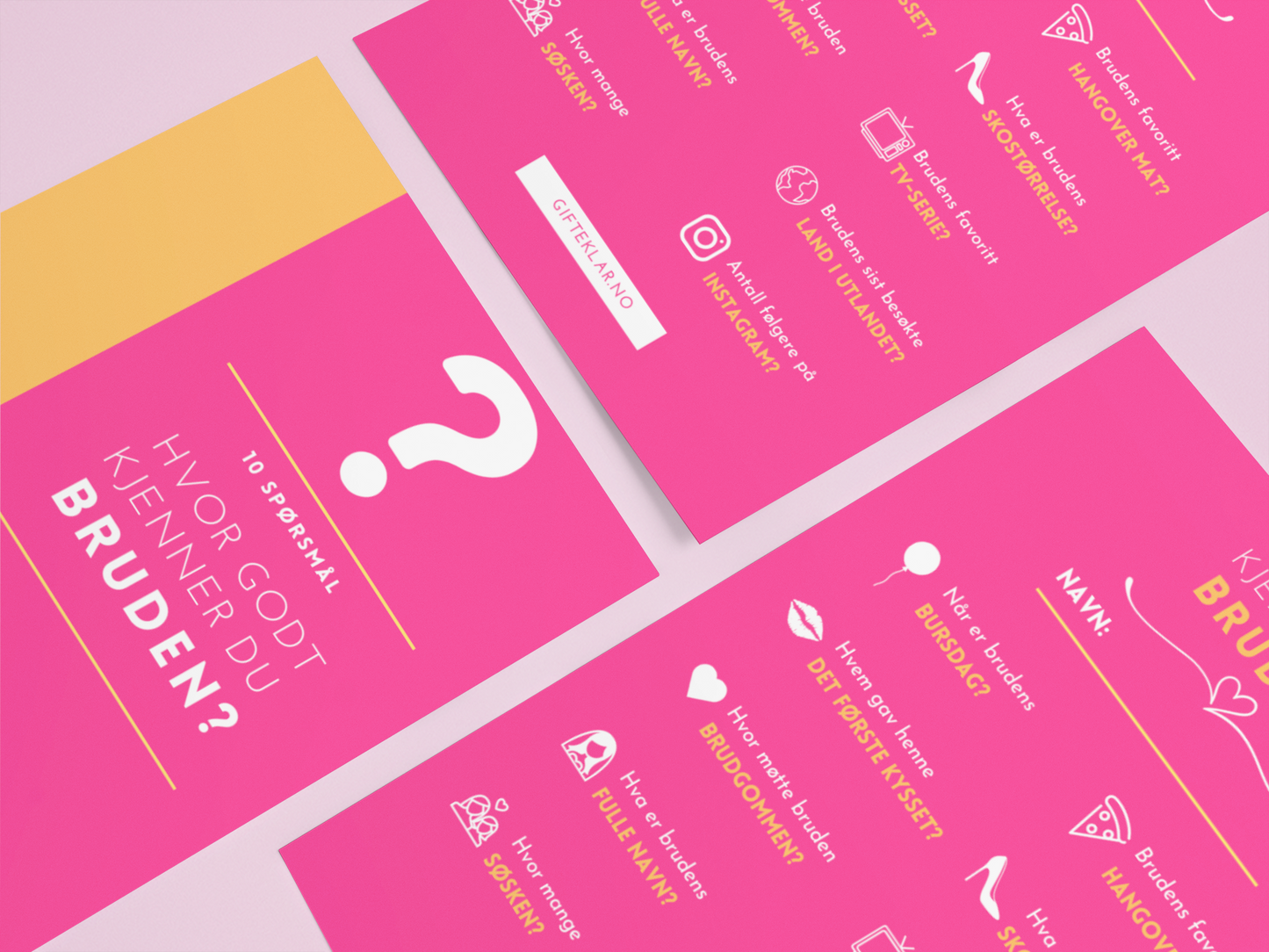 Quiz E-Kort - "Hvor godt kjenner du Bruden?" - 10 Spørsmål om Bruden