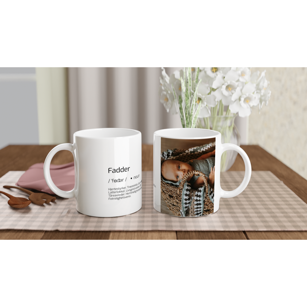 Gave til Fadder - Kopp m/ tekst og bilde