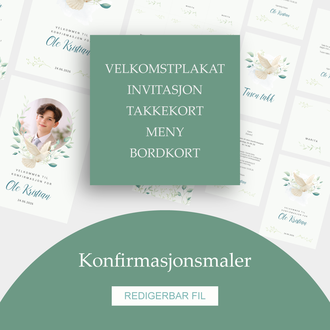 Konfirmasjonsmal - Komplett temapakke - Fredsdue