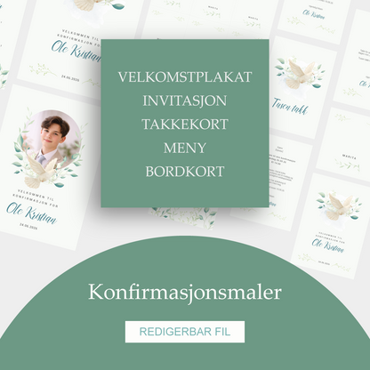 Konfirmasjonsmal - Komplett temapakke - Fredsdue