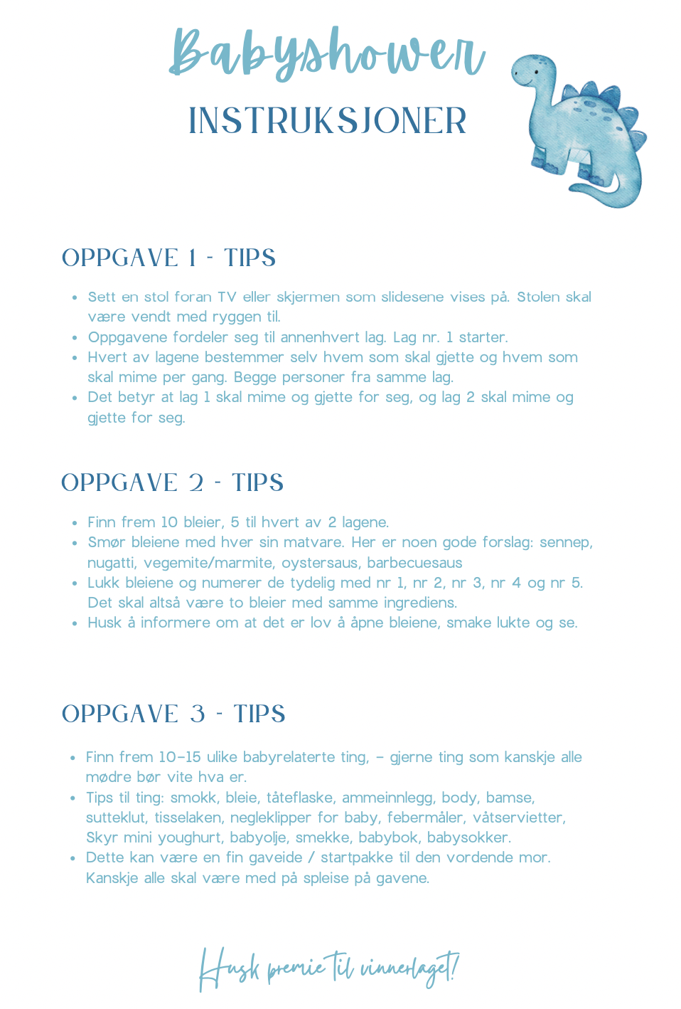 Babyshower Battle – 3 Aktiviteter - Blå
