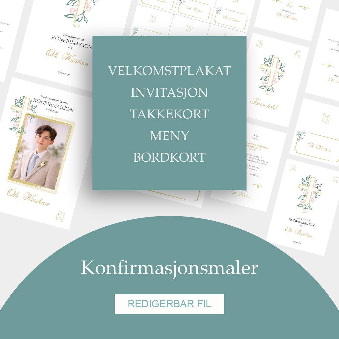 Konfirmasjonsmal - Komplett temapakke - Kors