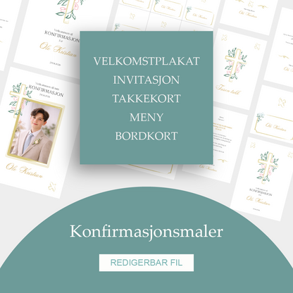 Konfirmasjonsmal - Komplett temapakke - Kors