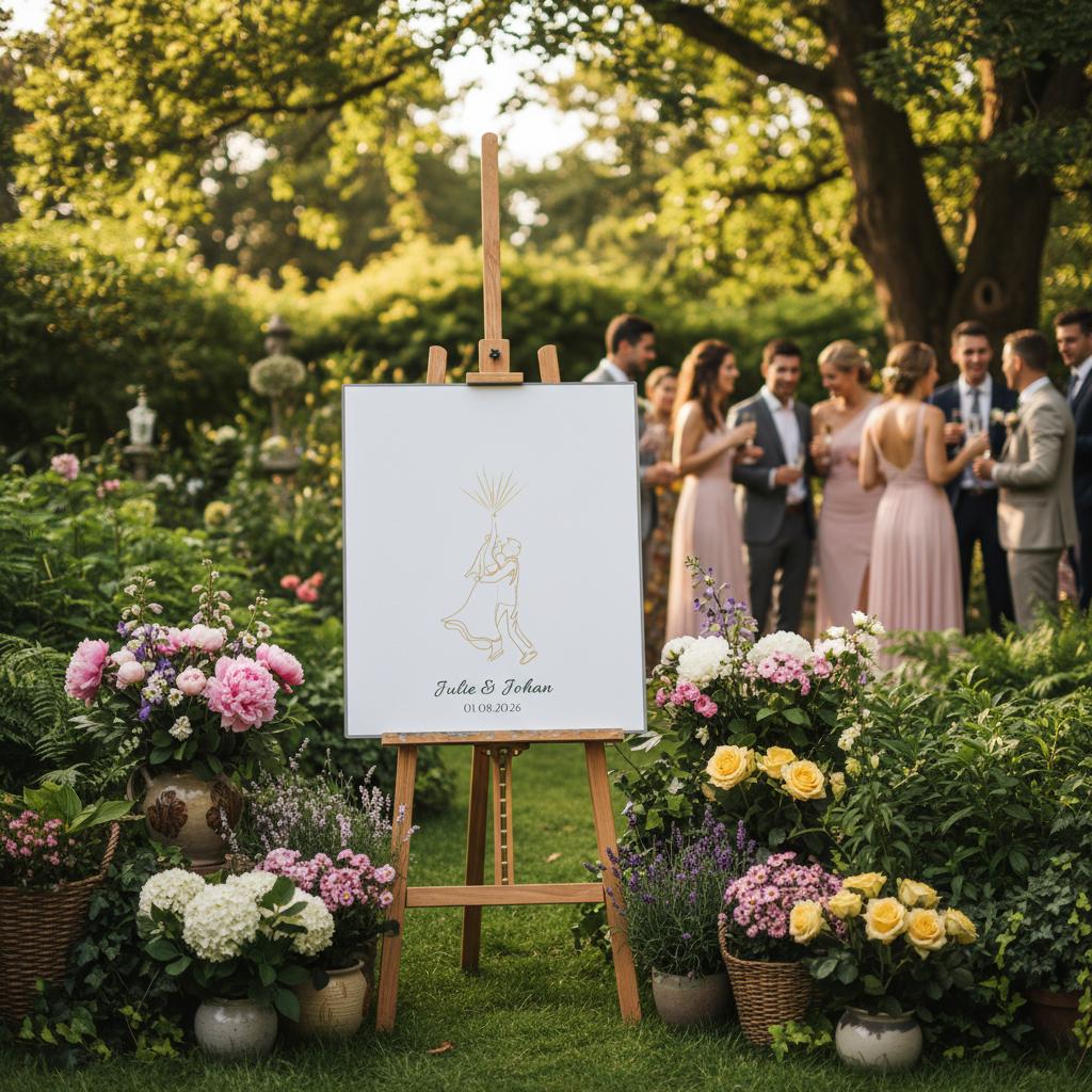 Bryllup Plakat m/ Fingeravtrykk fra Gjestene