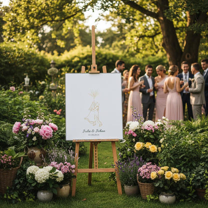 Bryllup Plakat m/ Fingeravtrykk fra Gjestene